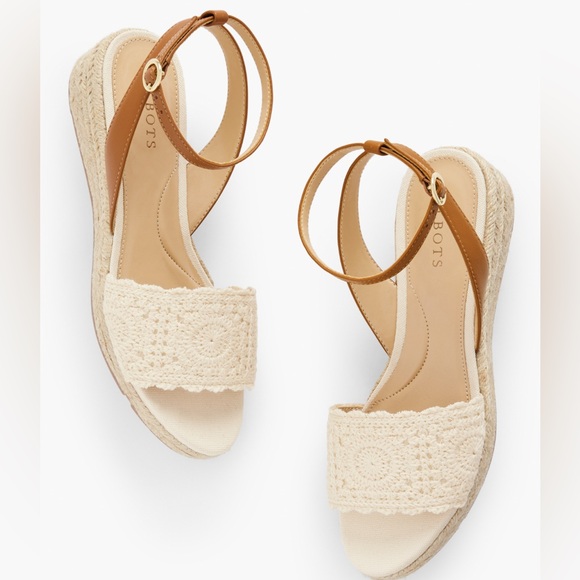 Talbots Shoes - Talbots Women’s Pamela Crochet Wedge Sandal Sz 9